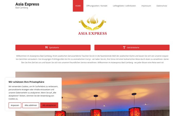 Screenshot of asiaexpressbadcamberg.de
