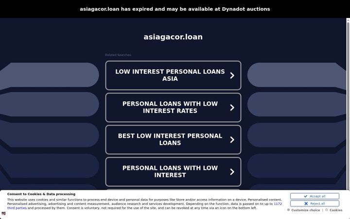 Screenshot of asiagacor.loan