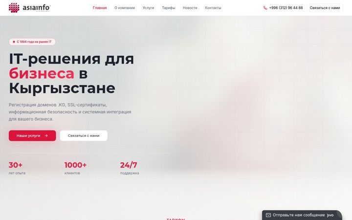 Screenshot of asiainfo.kg