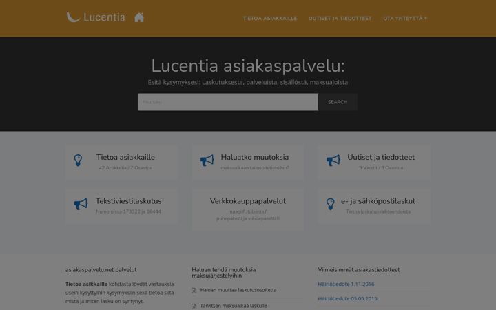 Екранна снимка на asiakaspalvelu.net