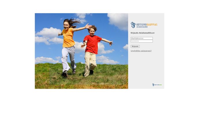 Screenshot of asiakassalkku.fi