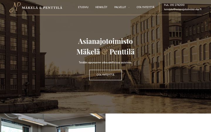 Screenshot van asianajotoimisto-mp.fi