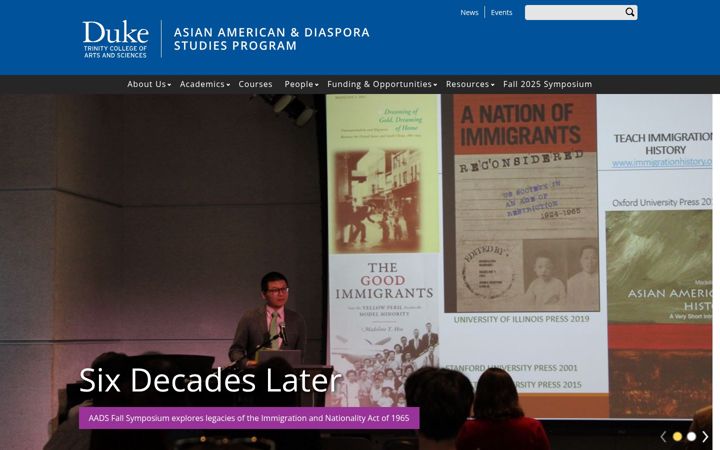 Screenshot of asianamericanstudies.duke.edu