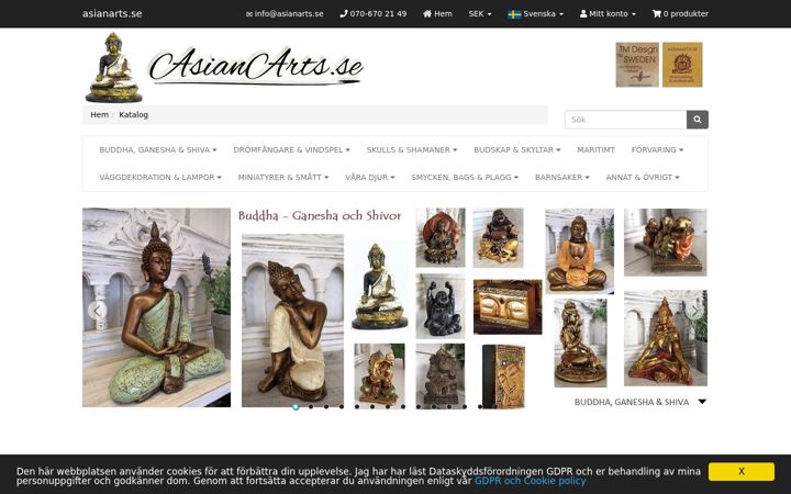 Screenshot of asianarts.se