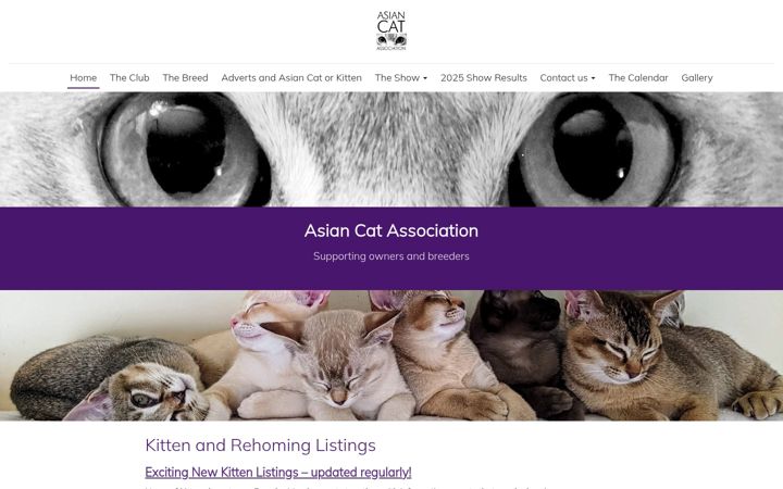 Screenshot of asiancatassociation.co.uk