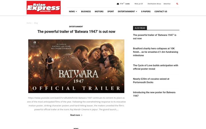 Screenshot of asianexpress.co.uk