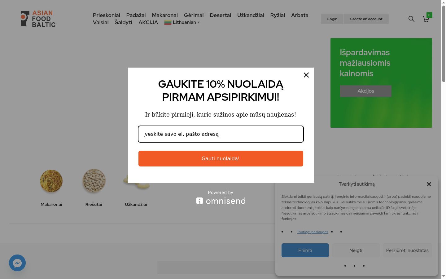 Screenshot tal-banner tal-kunsens muri qabel kwalunkwe interazzjoni