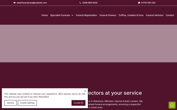 Zrzut ekranu asianfuneralcare.com