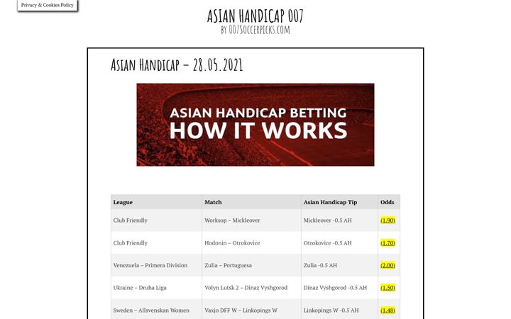 Screenshot of asianhandicap007.com