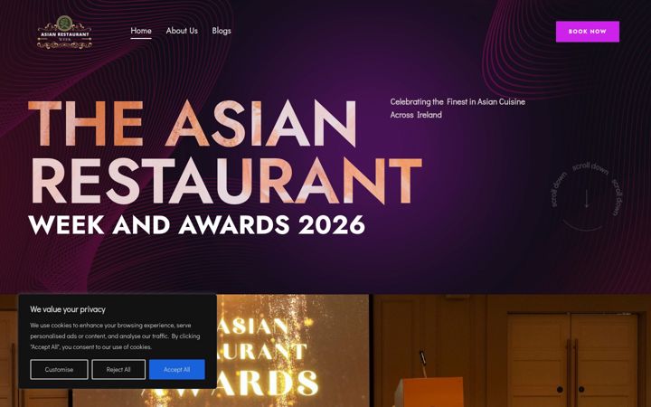 Zrzut ekranu asianrestaurantawards.ie