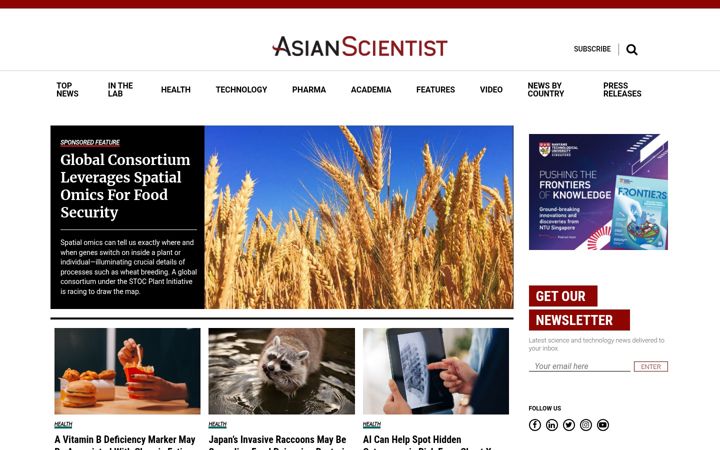 Screenshot of asianscientist.com