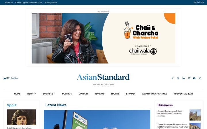 Zrzut ekranu asianstandard.co.uk