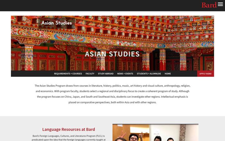 Screenshot of asianstudies.bard.edu