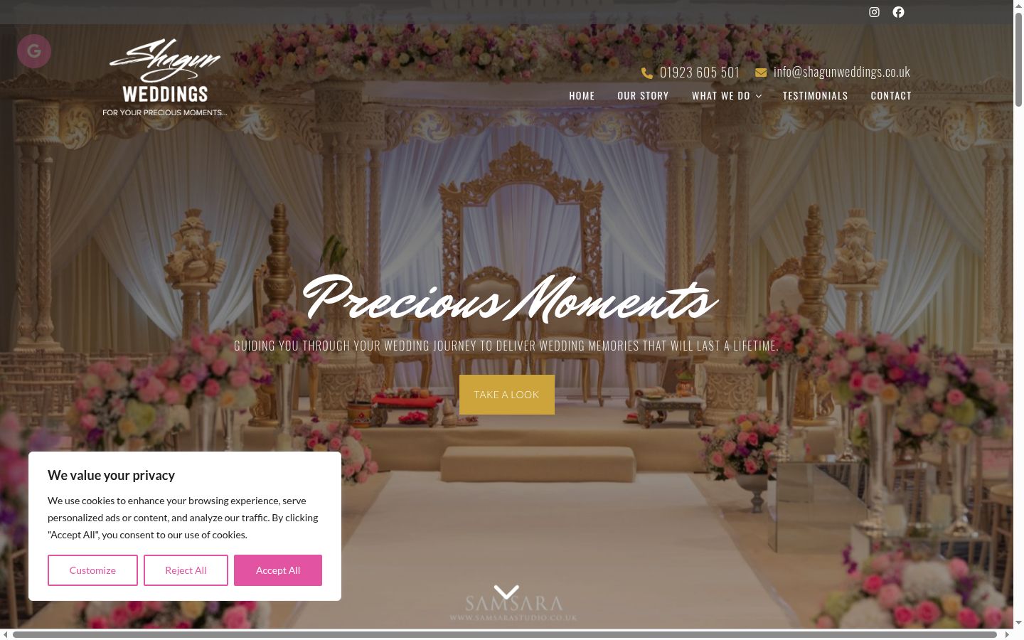 Screenshot of the consent banner shown before any interaction