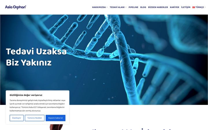 Kuvakaappaus sivustosta asiaorphan.com.tr
