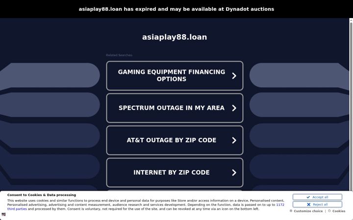 Screenshot of asiaplay88.loan
