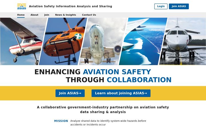 Screenshot of asias.aero
