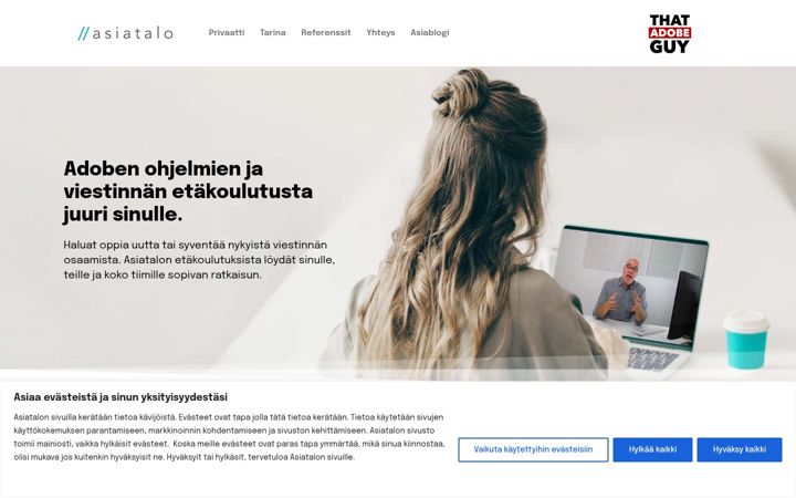 Screenshot of asiatalo.fi