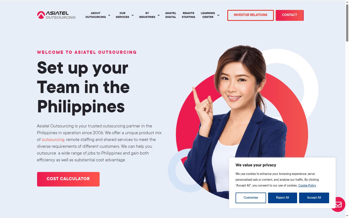 Screenshot of the consent banner shown before any interaction