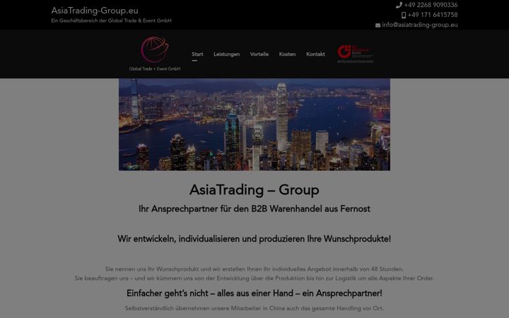Screenshot of asiatrading-group.eu