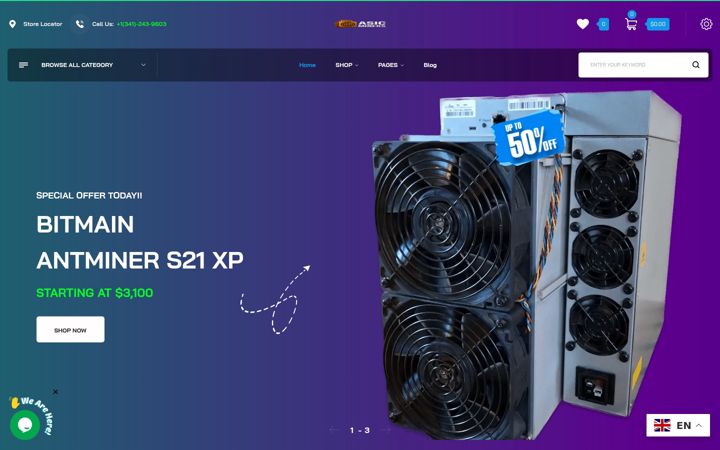 Snimka zaslona za asicminers.org