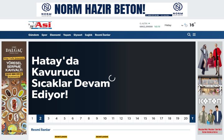 Екранна снимка на asigazetesi.com