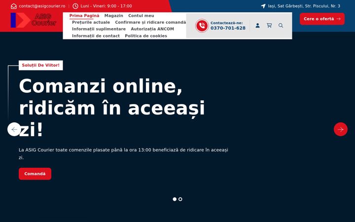 Captura de pantalla de asigcourier.ro