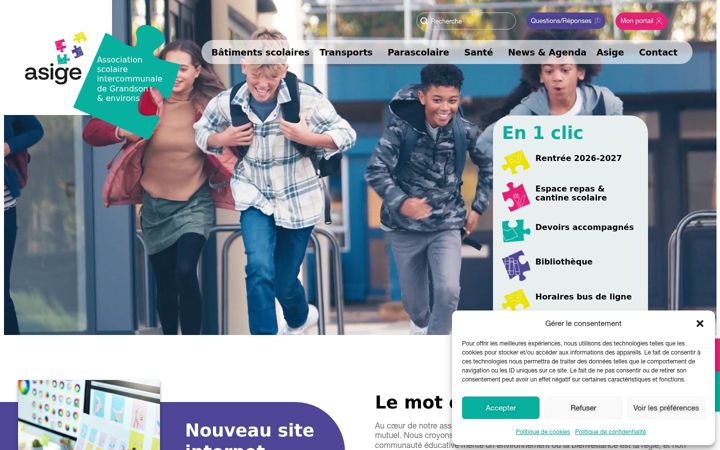 Capture d'écran de asige.ch