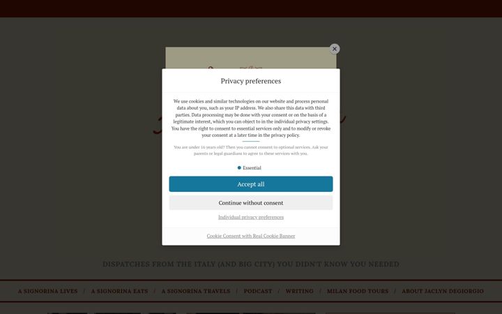 Screenshot of asignorinainmilan.com