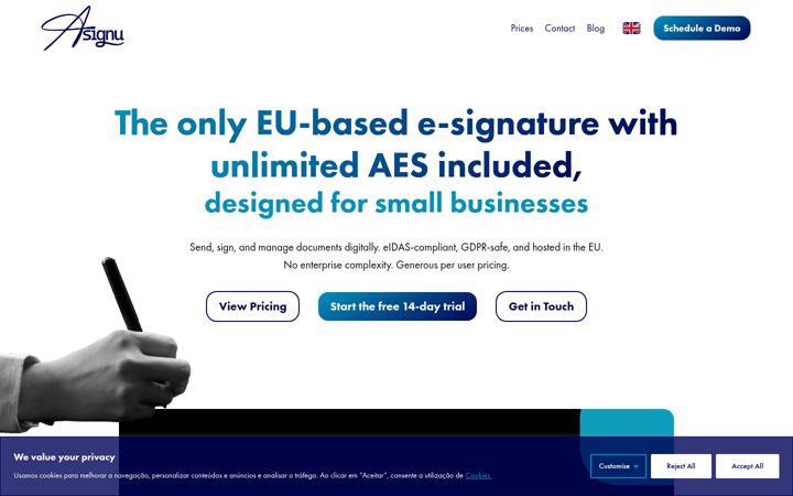 Screenshot of asignu.com