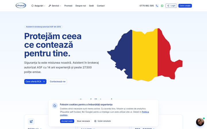 Ekrānuzņēmums no asigurari-profesionale.ro
