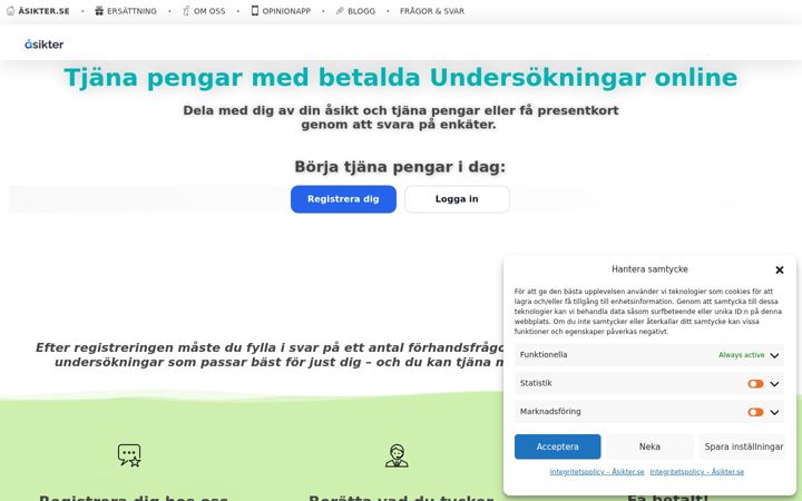 Screenshot ta' asikter.se