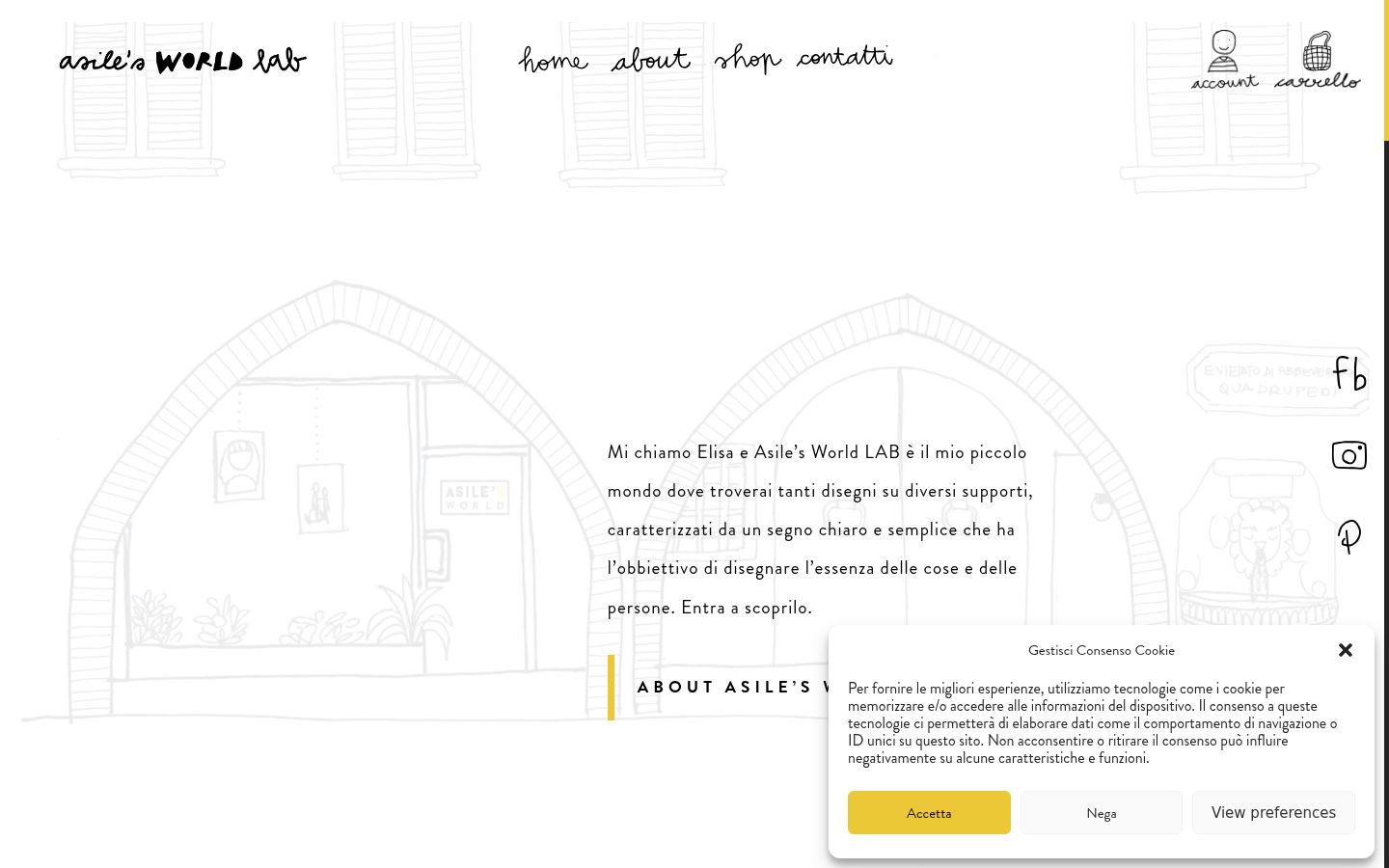 Screenshot del banner di consenso mostrato prima di qualsiasi interazione