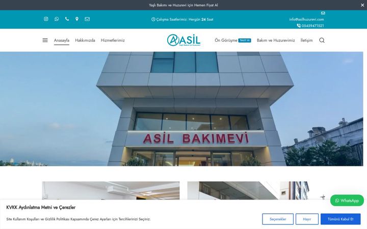 Screenshot of asilhuzurevi.com
