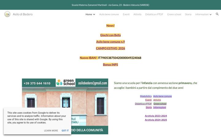 Screenshot of asilodibederovalcuvia.it