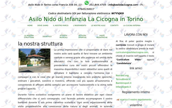Screenshot of asilolacicogna.com