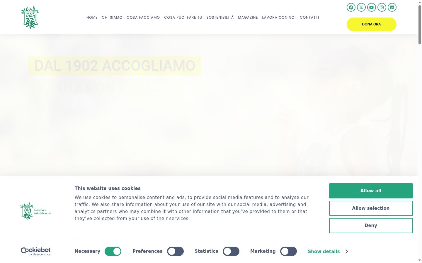 Screenshot des Einwilligungsbanners vor jeglicher Interaktion