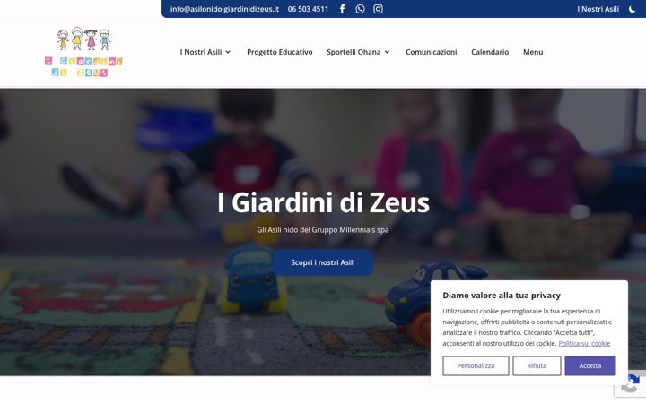 Screenshot of asilonidoigiardinidizeus.it