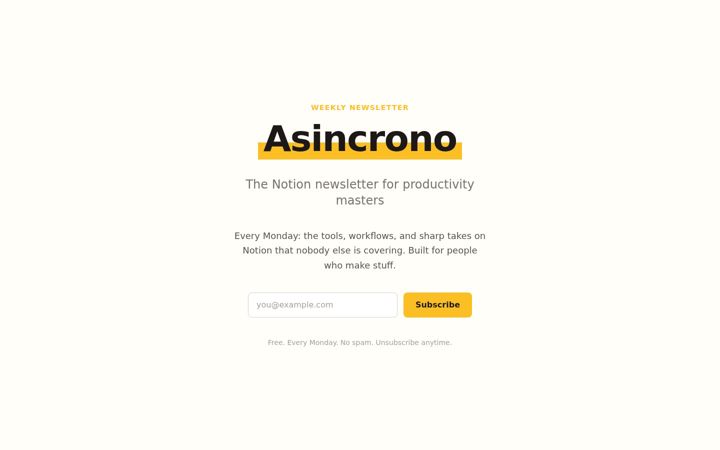 Screenshot of asincrono.com