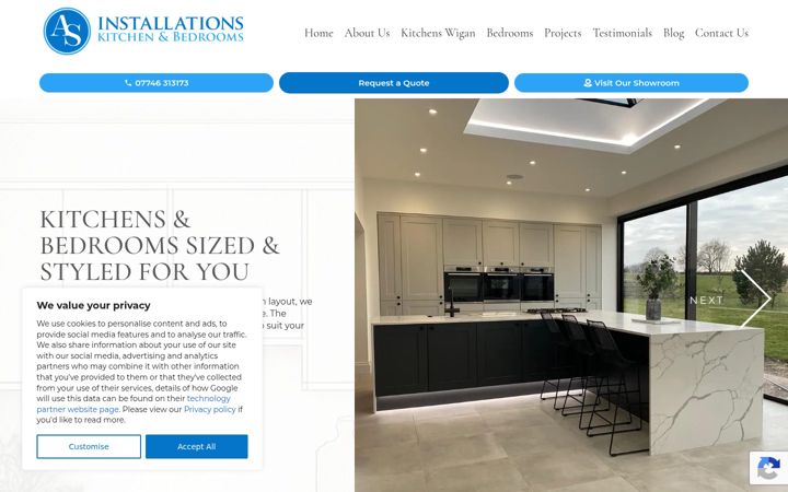 Screenshot of asinstallations.co.uk