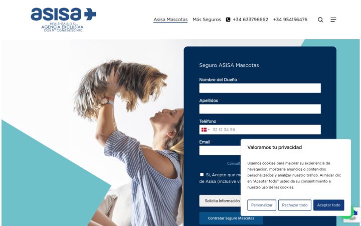 Screenshot of asisa-mascotas.es