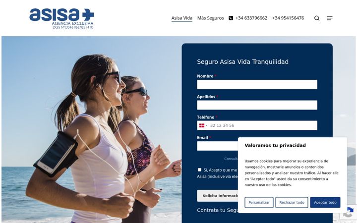 Screenshot of asisa-vida.es