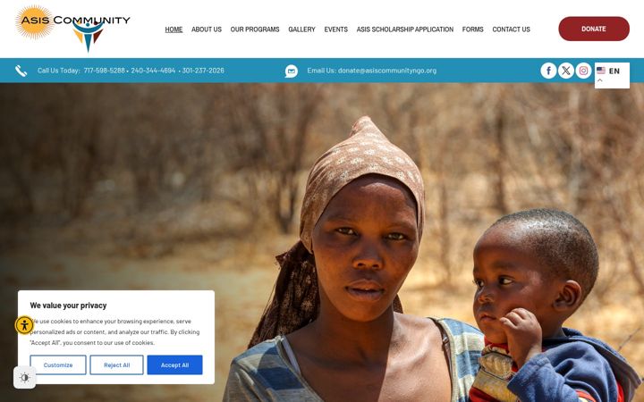 Screenshot ta' asiscommunityngo.org