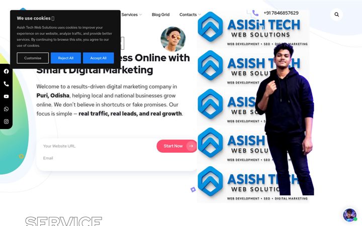 Screenshot van asishtech.com