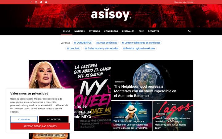 Screenshot van asisoytv.com