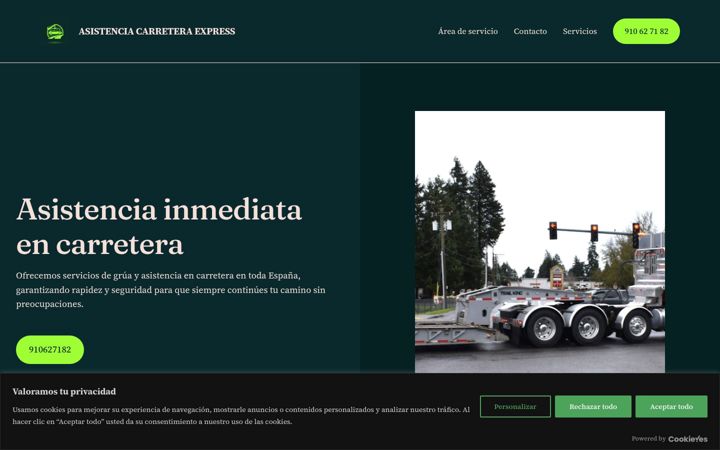 Screenshot of asistencia-carretera-express.com