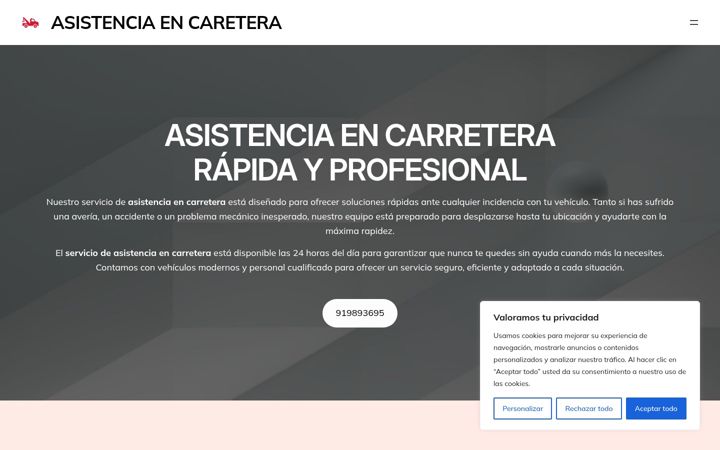 Screenshot of asistencia24hcarretera.com