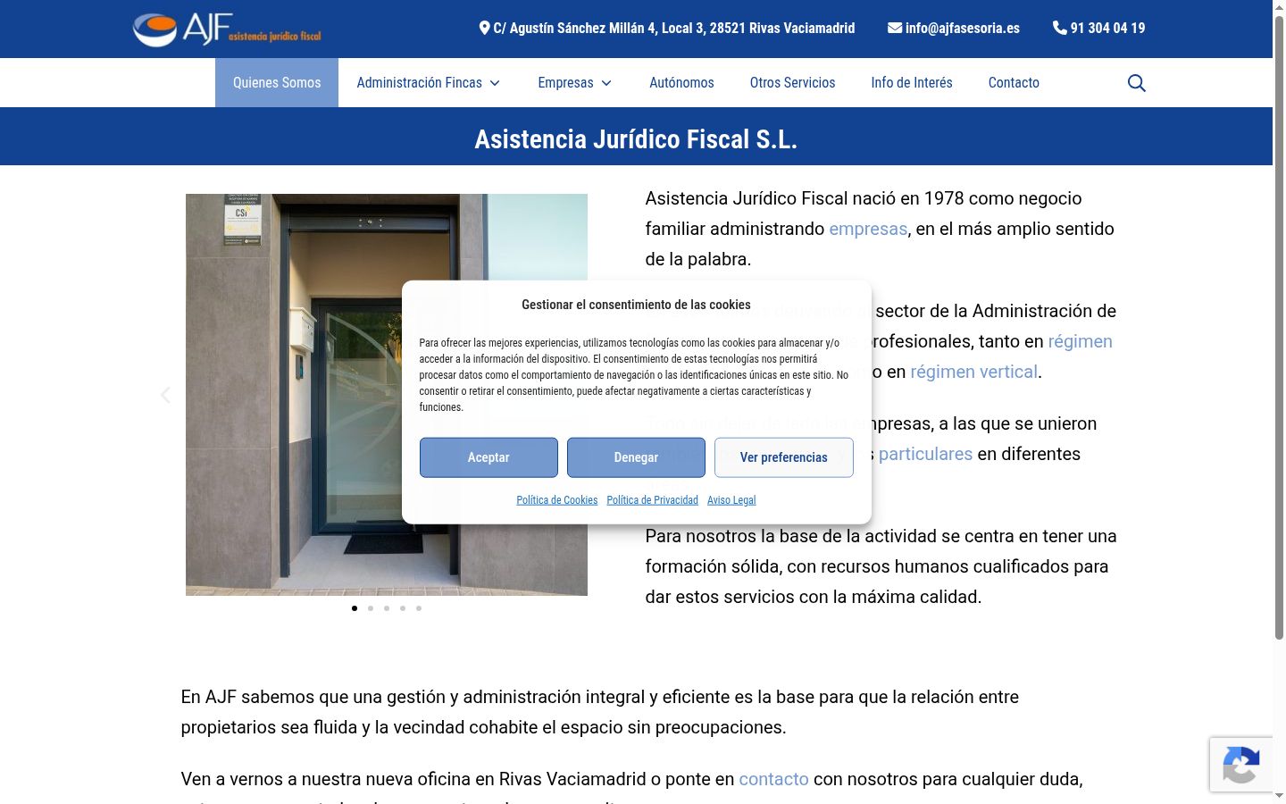 Screenshot of the consent banner shown before any interaction