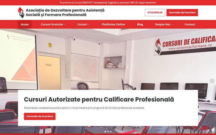 Screenshot of asistentasiformare.ro