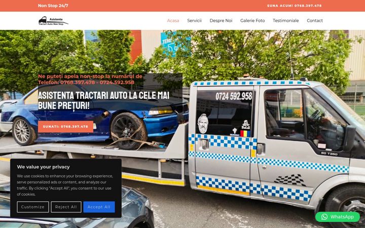 Screenshot of asistentatractariauto.ro